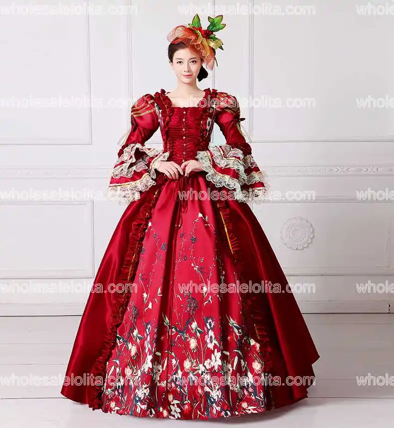 Брендовое Новое красное кружевное платье с принтом Marie Антуанетты Southern Belle