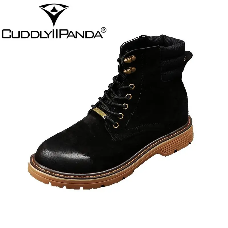 

CuddlyIIPanda Luxury Brand High Quality Men Ankle Boots Fashion Design Work Tooling Boots Microfiber Short Boots Botas Hombre