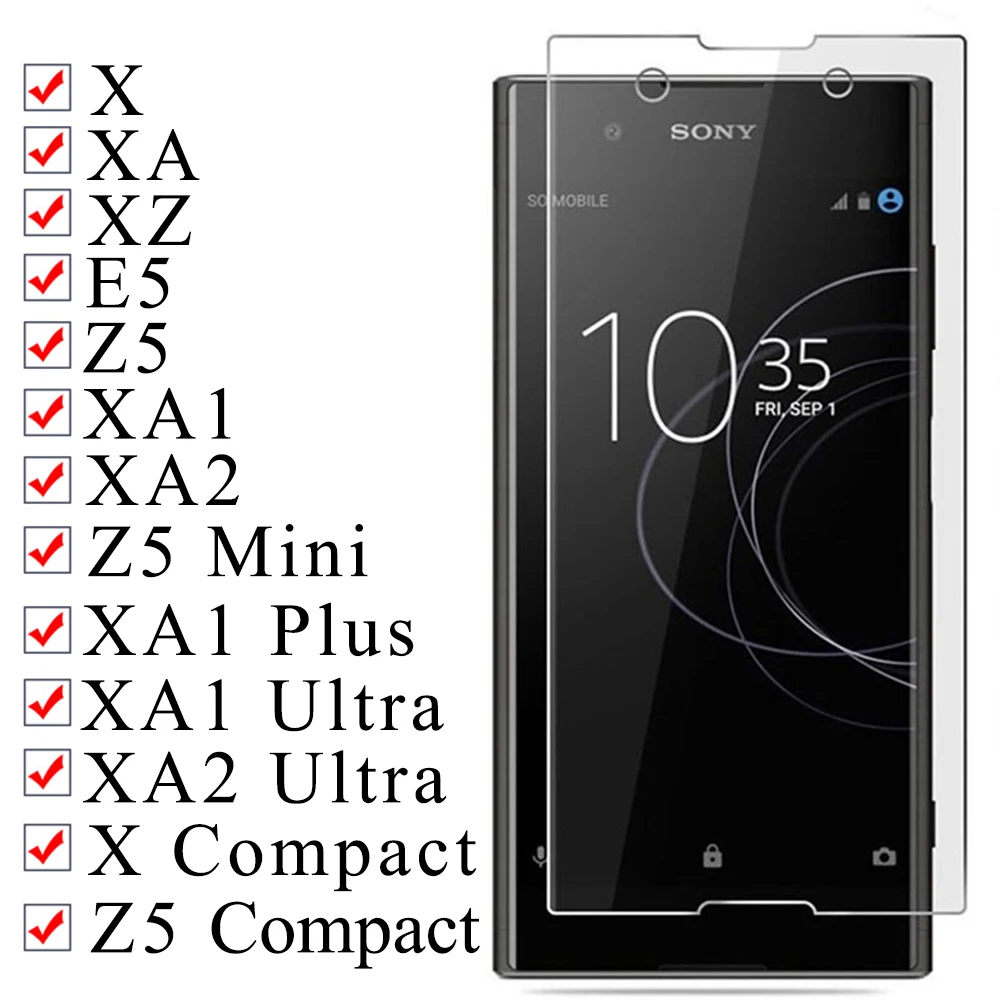 Защитное стекло для sony xperia xa2 ultra z5 compact защита стекла x xz1 xa1 plus mini e5 xa экрана |