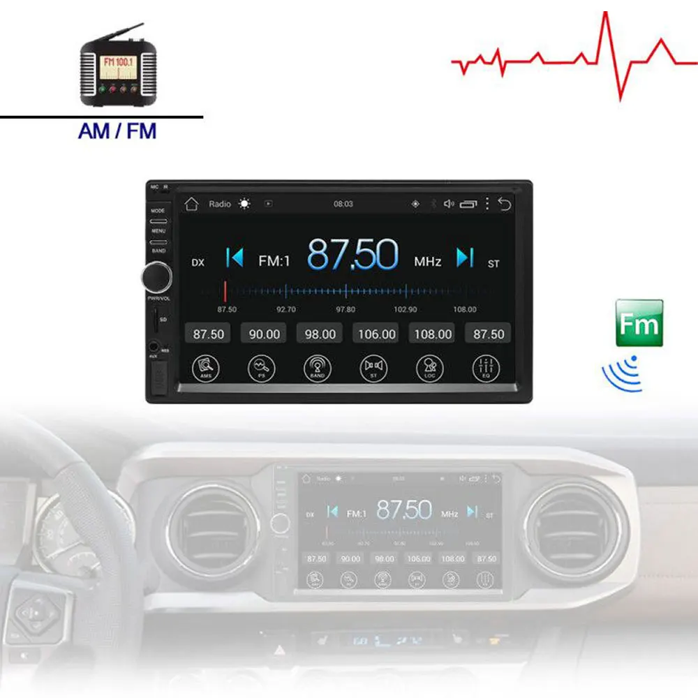 AMprime 2 Din Android Автомагнитола стерео gps Bluetooth сенсорный экран автомобильный аудио