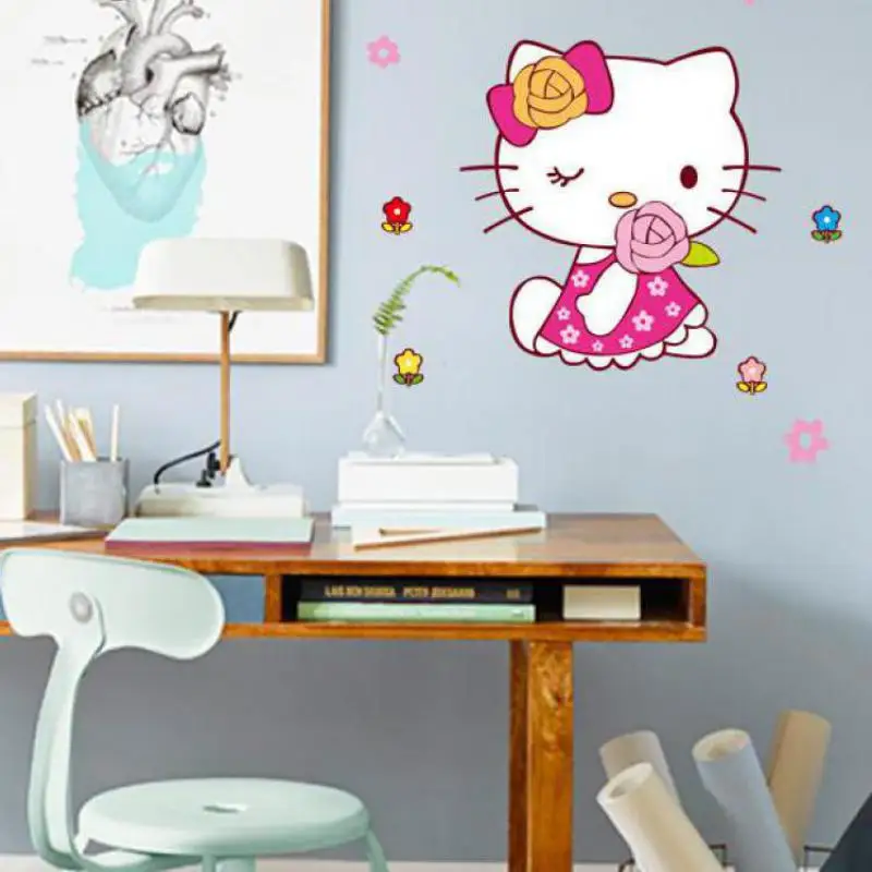 Hello kitty мультфильм Милая наклейка на унитаз Водонепроницаемый Ванная комната