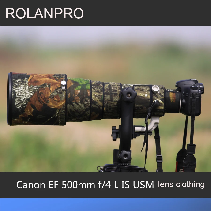 

ROLANPRO Lens Camouflage Rain Cover for Canon EF 500mm F/4 L IS USM Lens Protective Sleeve Case Guns Protector Case Camera Coat