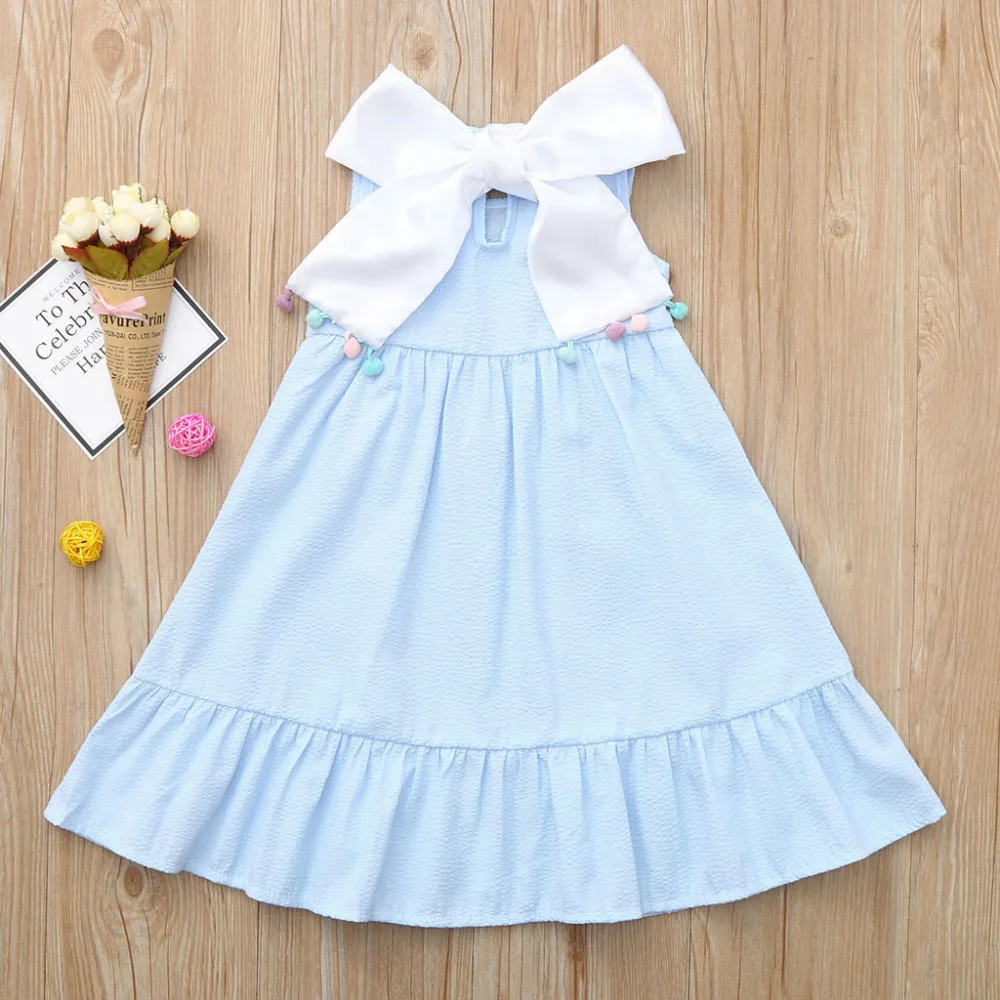 Toddler Infant Baby Girls Solid Sleeveless Vest Princess Dress Belt Outfits Set girls dresses summer 2019 kids dresses0314 | Детская