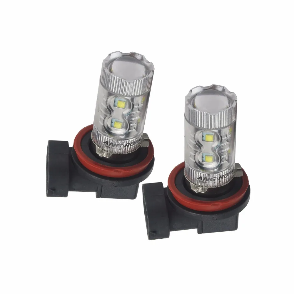 ANGRONG 2x H11 H8 Высокая мощность LED 50 Вт фара Sidelight Вождение бег Противотуманные фары