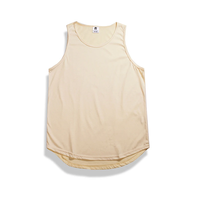 6162 Khaki 10 цветов Летняя мужская Удлиненная майка без рукавов, топы kanye west, одежда оверсайз, бодибилдинг, майка для фитнеса - Цвет: 6162 Khaki
