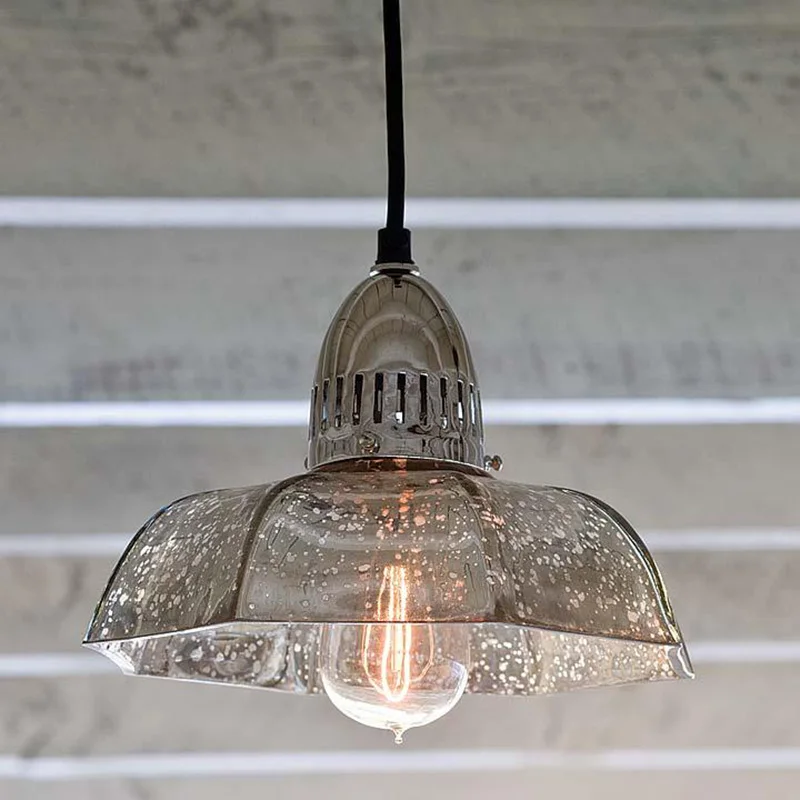 Ретро Стекло оттенка Кофейный батончик подвесные огни Американский винтажный