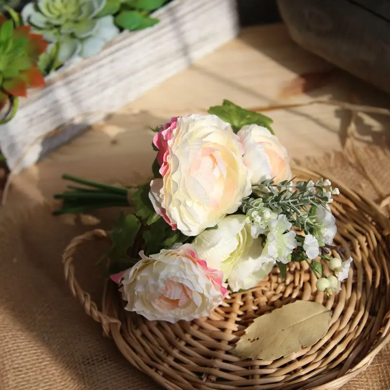 

2PCS Artificial Berries Lotus Flowers Bouquet for Wedding Home Decoration Accessories Garden Party Decor Fake Flower with Leaf