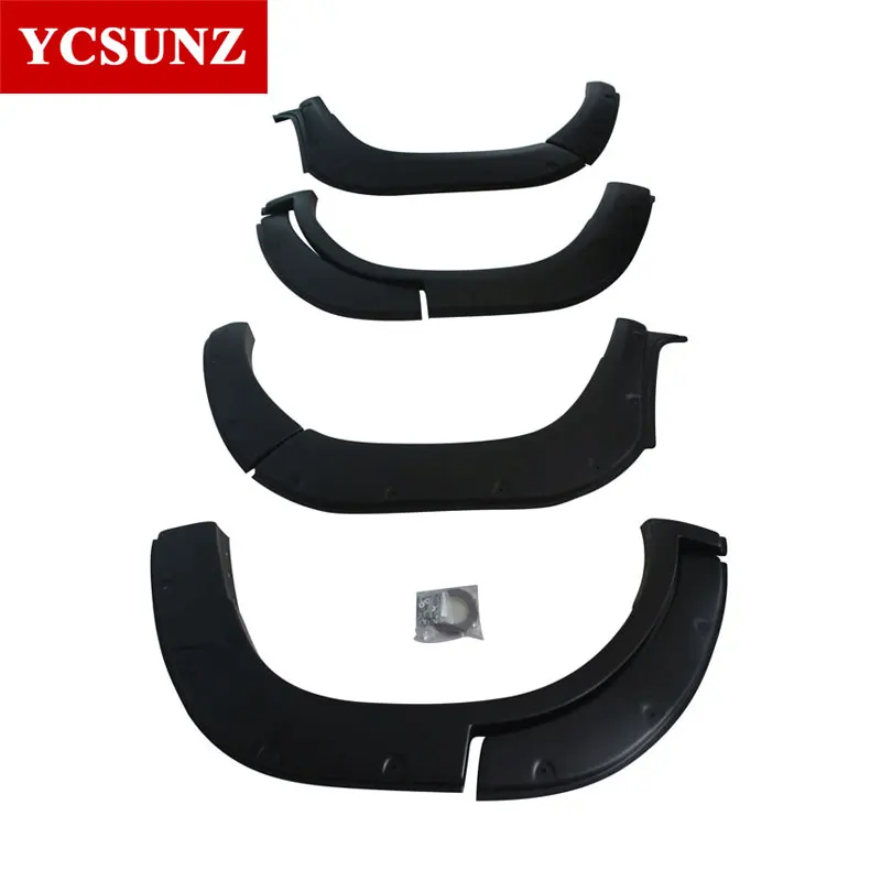 BLACK Крыло вспышки колеса Арки Черный Брызговики для Toyota Fortuner Hilux Sw4 - Цвет: BLACK