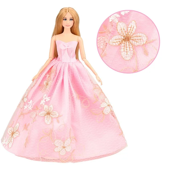 No Doll Новая принцесса Вечеринка Одежда для кукол длинное платье Аксессуары куклы нашего поколения Одежда для Барби одевание игры DIY подарок игрушки - Цвет: No Doll