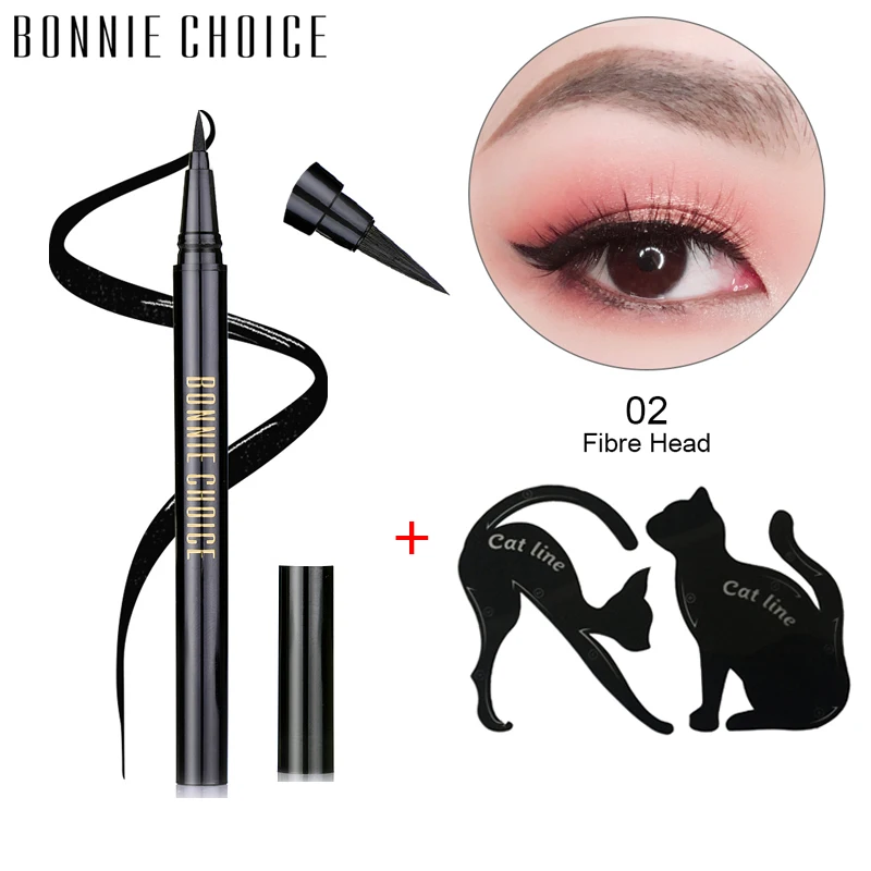 BONNIE CHOICE 1 шт. Черная Подводка для глаз с ручкой и картой кошачьих долговечная