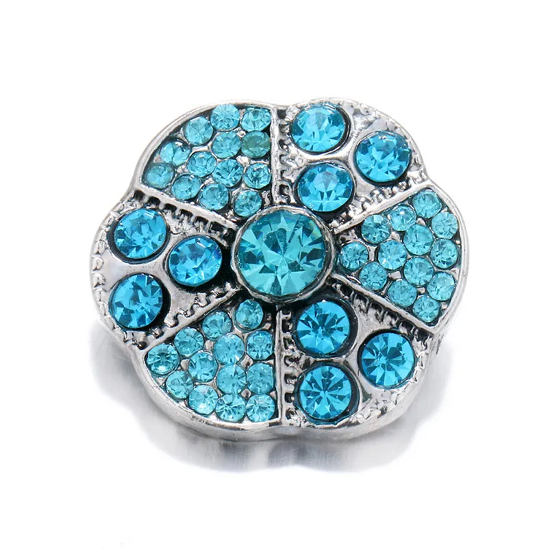 Лидер продаж оптовая продажа металлический Шарм застежка из стекла 18 мм Синие