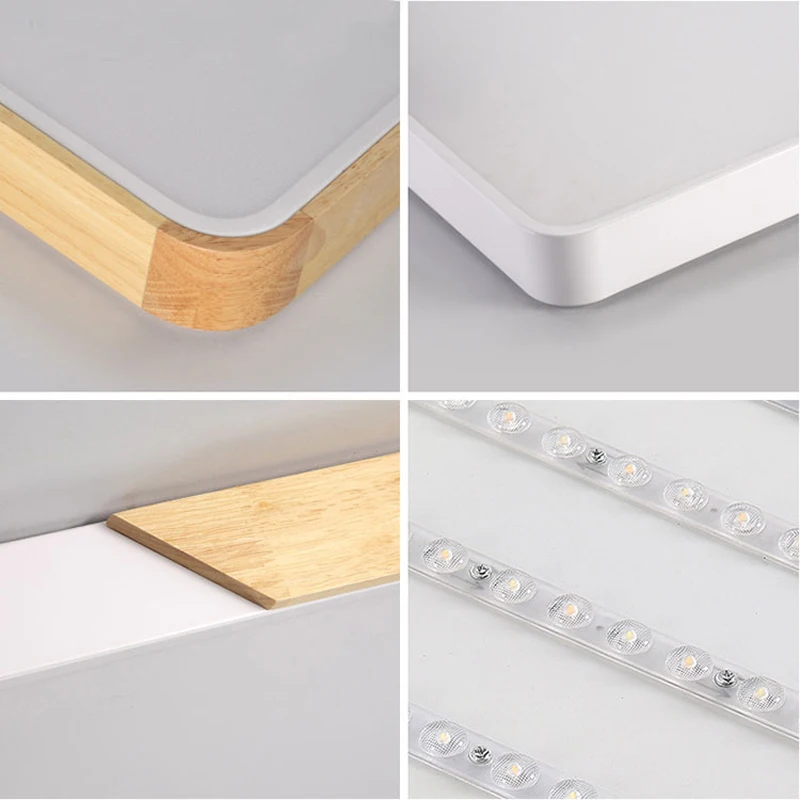 Lámpara de techo LED ultrafina de 5cm, luz de techo de madera maciza cuadrada creativa, montaje en superficie, Panel empotrado, para decoración del hogar y Hotel