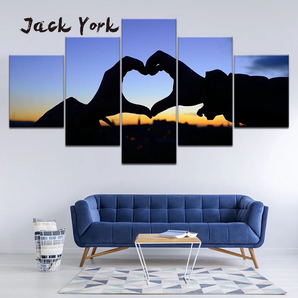 Картина на холсте возлюбленная ручная работа сердце любовь 5 шт. Настенная