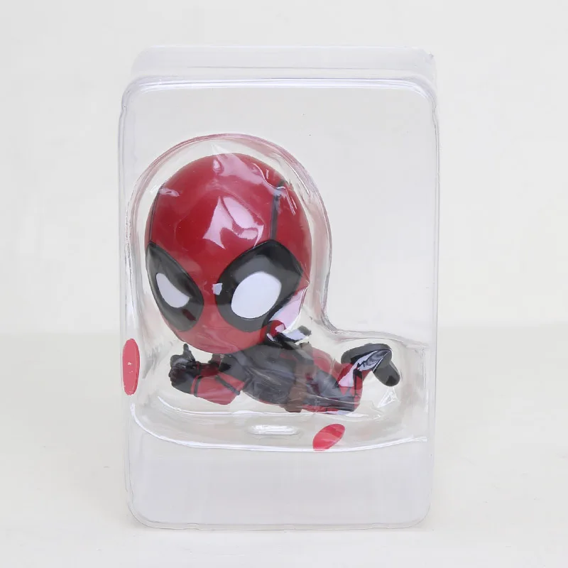 Мини 10 см Marvel игрушки Дэдпул фигурка качающаяся голова 1/10 масштаб предварительно окрашенный Человек-паук Черная пантера Коллекционная модель куклы игрушки - Цвет: Grenade Holding box
