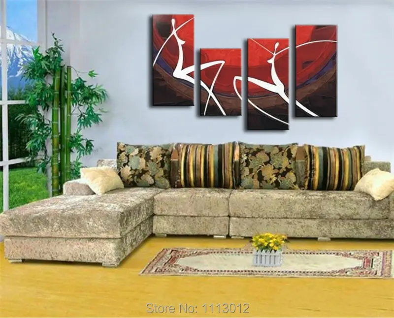 Набор для рисования маслом на холсте 4 панели | Дом и сад