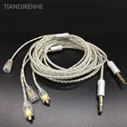Наушники Tiandirenhe Для Shure SE215 SE535 MMCX, улучшенный кабель для наушников Sennheets ie80, Посеребренная гарнитура сделай сам