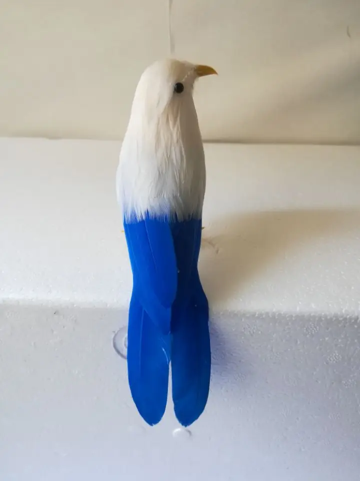 

artificial bird foam&white-blue feathers about 16m cute bird model prop,home garden decoration gift p1999