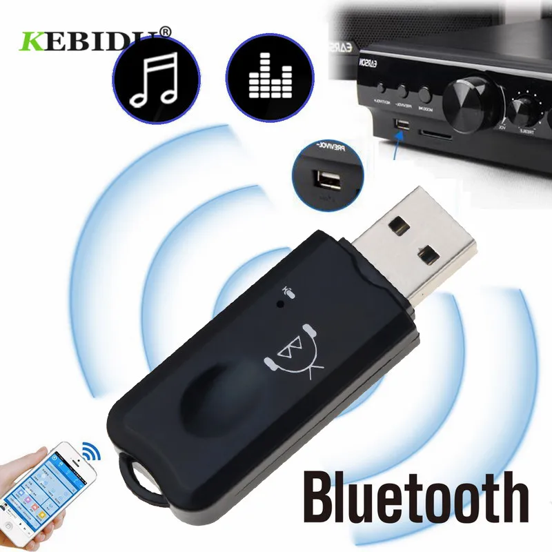 KEBIDU USB Bluetooth получить V2.1 Bluetooth, беспроводное аудиоустройство адаптер AUX стерео с микрофоном для USB автомобиля mp3-плеер динамик