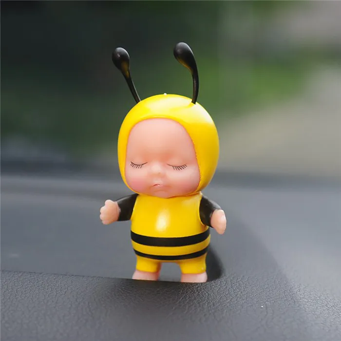 Bee Милые украшения для приборной панели автомобиля, игрушки, Мультяшные кавайные украшения, Спящая детская кукла, автомобильные аксессуары для интерьера, подарки - Название цвета: Bee