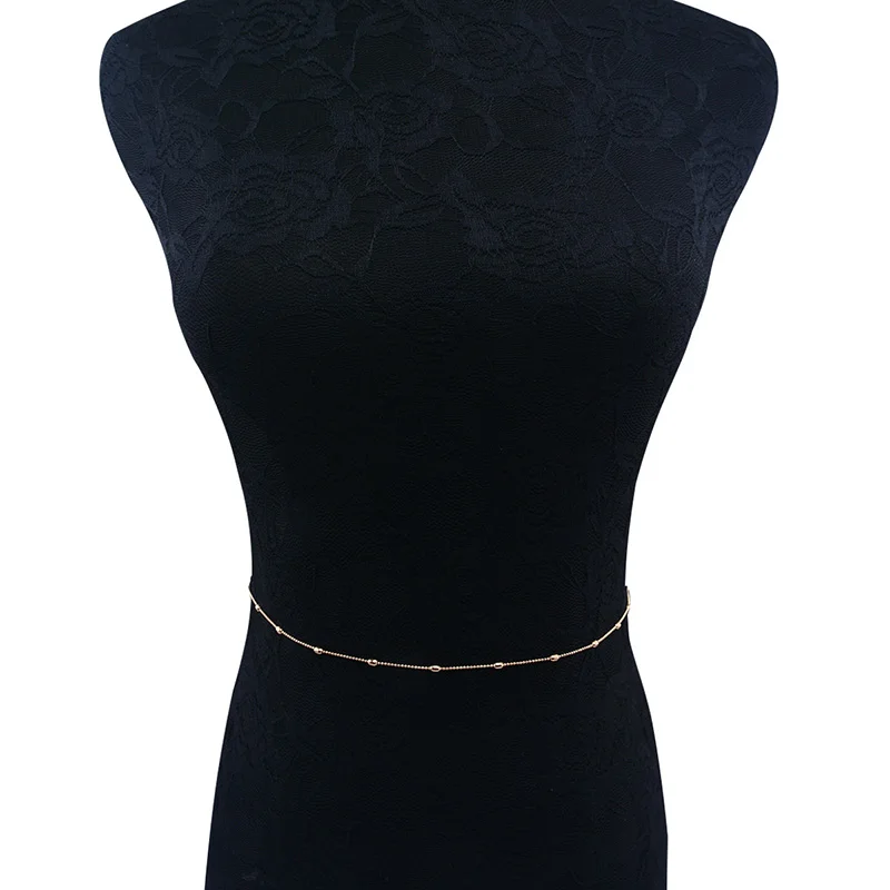 Volunge 2017 New Arriver Copper Beads Chain Simple Waist Sexy Body Jewelry For Women Belly Summer Beach |