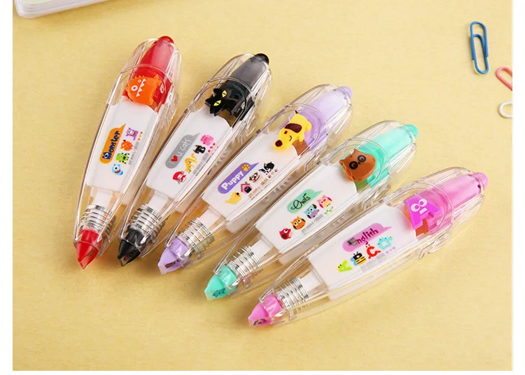 Kawaii животные Кошка Собака Сова пресс тип декоративная Корректирующая лента дневник канцелярские принадлежности Школьные принадлежности