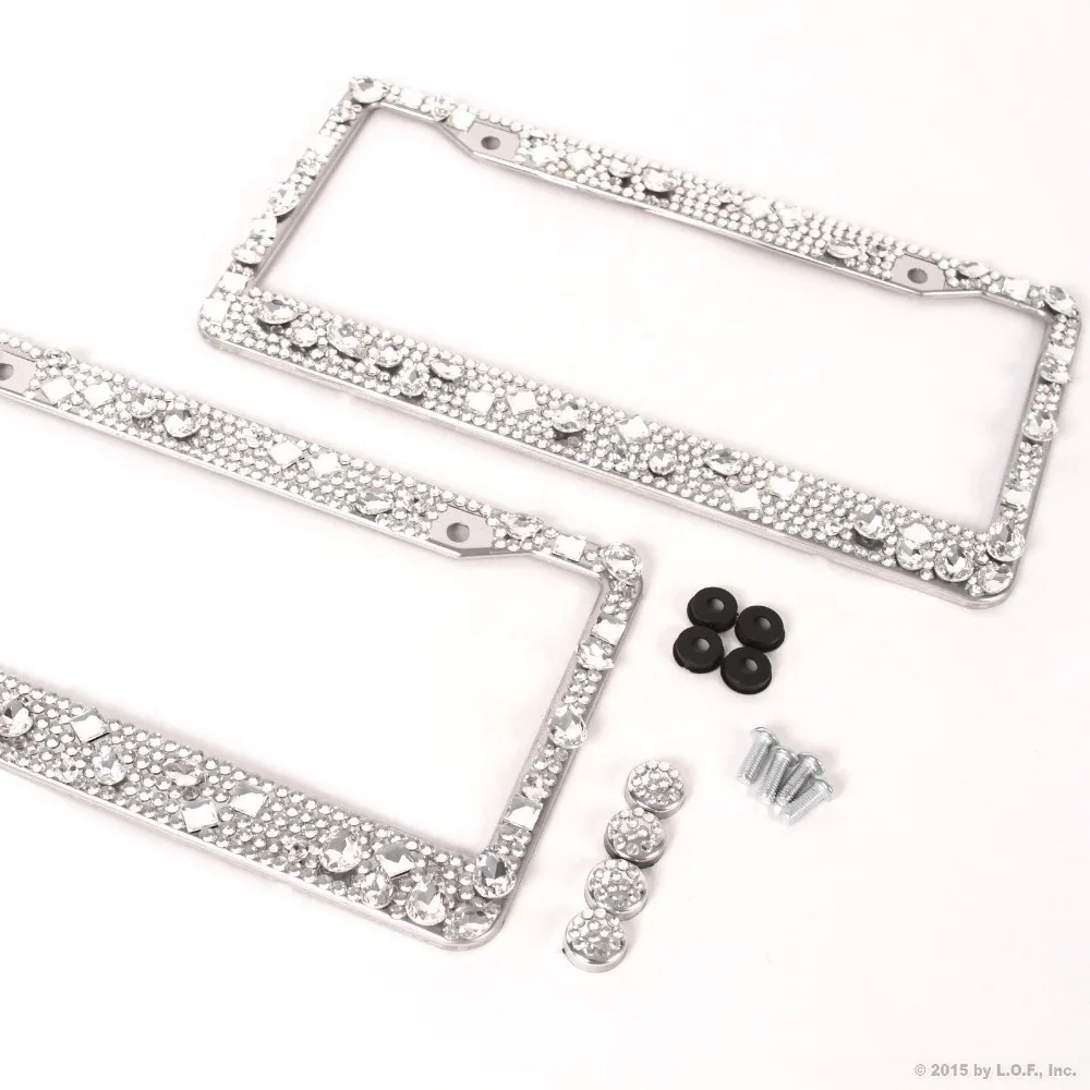 GZRIVERRUN Автомобильная рамка номерного знака с кристаллами и бриллиантами стальной