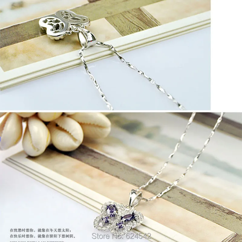 Цепочка с подвеской в виде бабочки из чистого стерлингового серебра 925 пробы