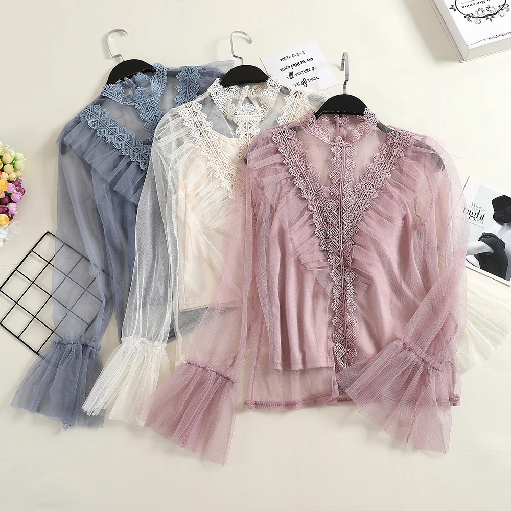 Женская летняя Базовая рубашка с оборками и расклешенными рукавами 2 шт. Женский