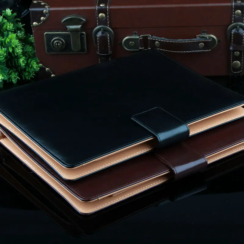 a4 PU leather zipper office business executive padfolio clas
