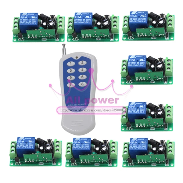 Беспроводной пульт дистанционного управления RF дистанционный выключатель 8ch ler +