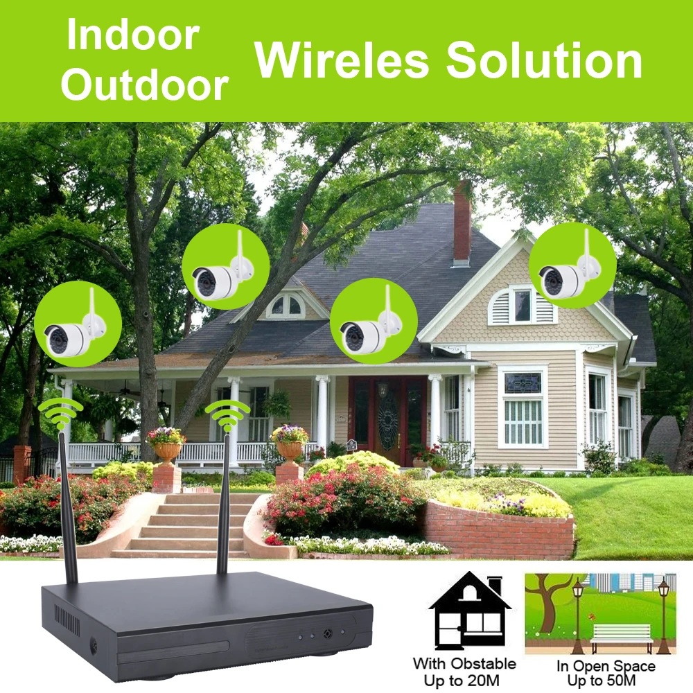 Mingkey 2.0mp Беспроводной комплект видеонаблюдения 1080 P Wi Fi безопасности Камера