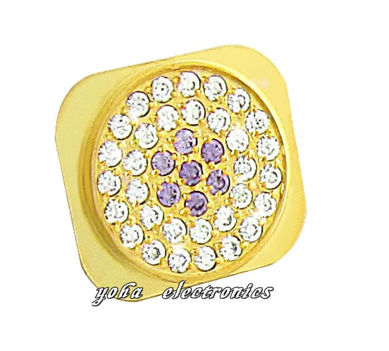Freeshipping New Swarovski style luxury diamond home button for iphone 5 5G function keys color gold or sliver. | Мобильные телефоны