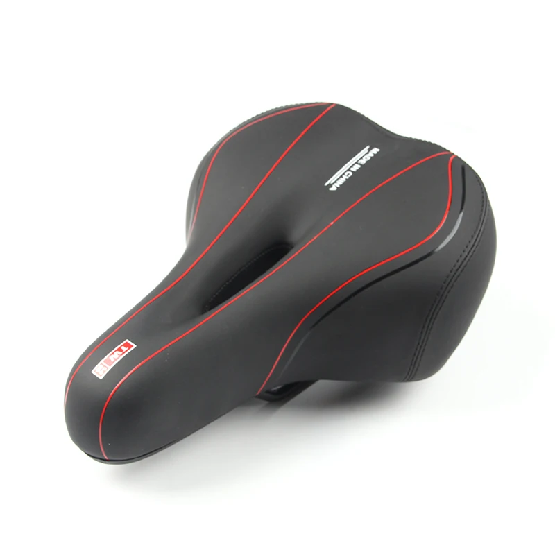 black red Велосипедное седло selim стойкое мягкое удобное MTB сиденье ударостойкое полые велосипедные седло большая задница велосипедное седло Selle vtt zadel - Цвет: black red