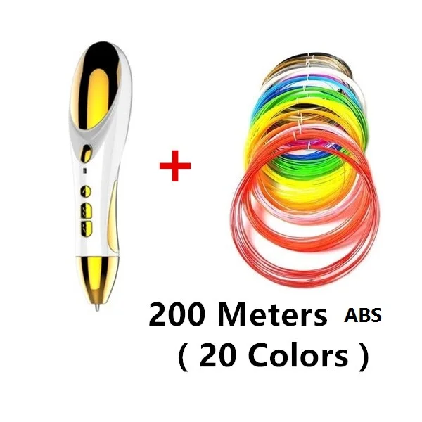White add 200M PLA 3D Ручка RENY 3d принтер ручка для рисования изготовление каракули искусство Ремесла Ручка для печати и рисования Детские креативные игрушки для детей хобби - Цвет: White add 200M PLA