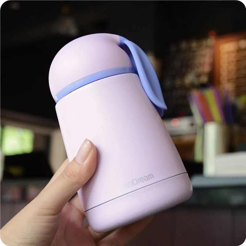 Super Sprouting Rabbit Insulation Cup Lovely Children Student Mini Portable Vacuum Belly Fashion Gift | Дом и сад