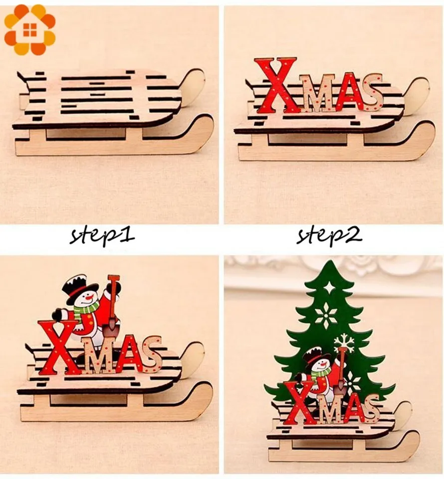 1 шт. Деревянные Подвески в форме рождественской елки DIY Санта-Клаус/Снеговик, Рождественская елка, олень, украшения для рождественской вечеринки, детский подарок