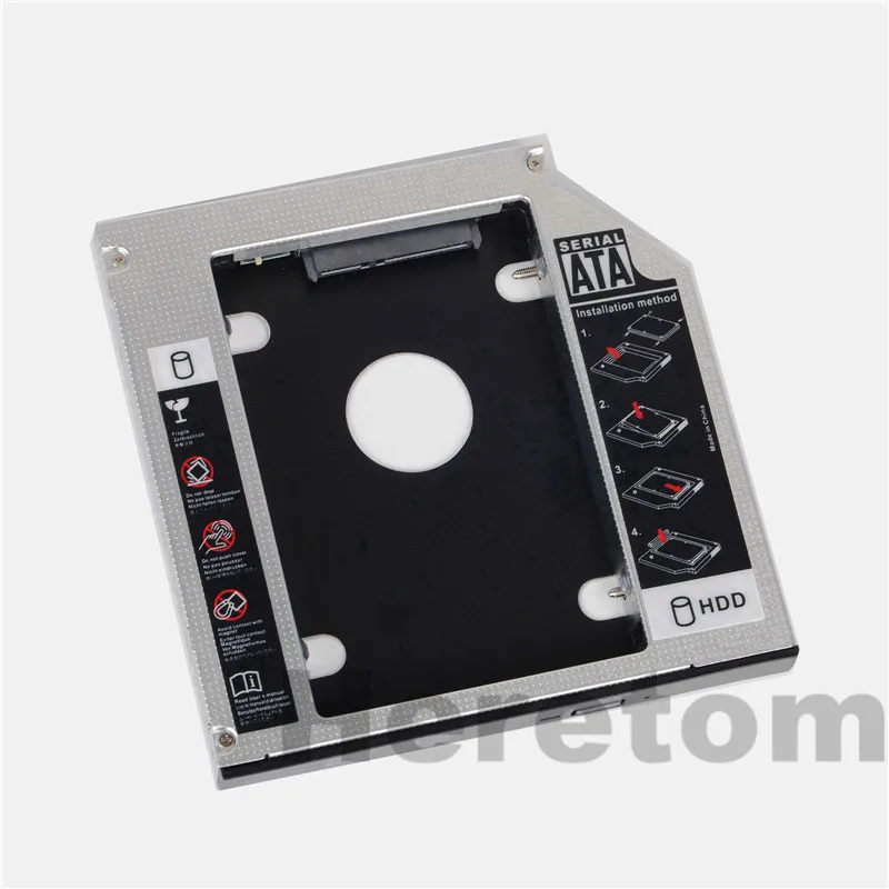 Heretom Универсальный SATA к 12 7 мм 2nd HDD SSD кронштейн для лотка салазок с светодиодный