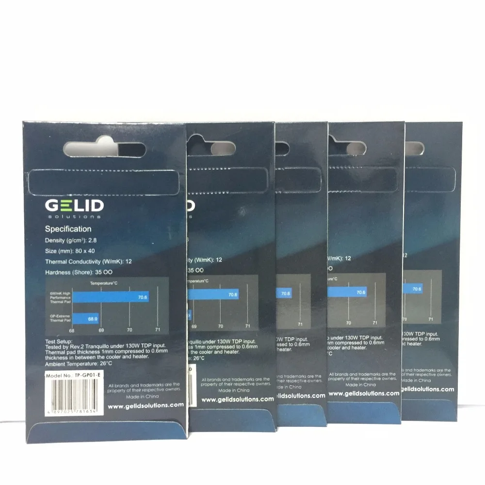 GELID GP-EXTREME 80X40 0,5 1,0 1,5 2,0 3,0 мм PC cpu GPU радиатор охлаждения северный и южный мост видеокарта термопрокладка W/MK 12