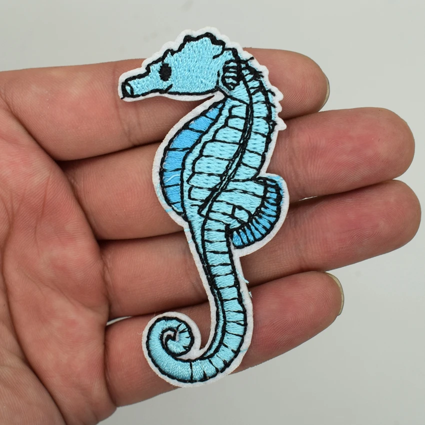 Seahorse заплатки в виде животных для одежды утюжок вышивки пришивная симпатичная
