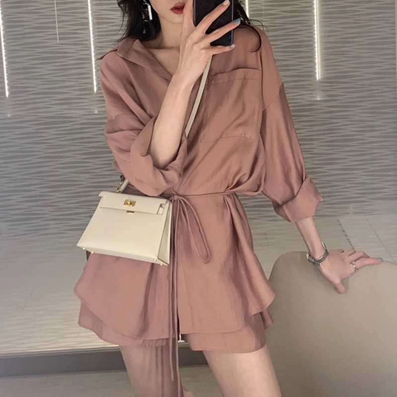 Корейский стиль Женский комплект из 2 предметов повседневный женский свободный с