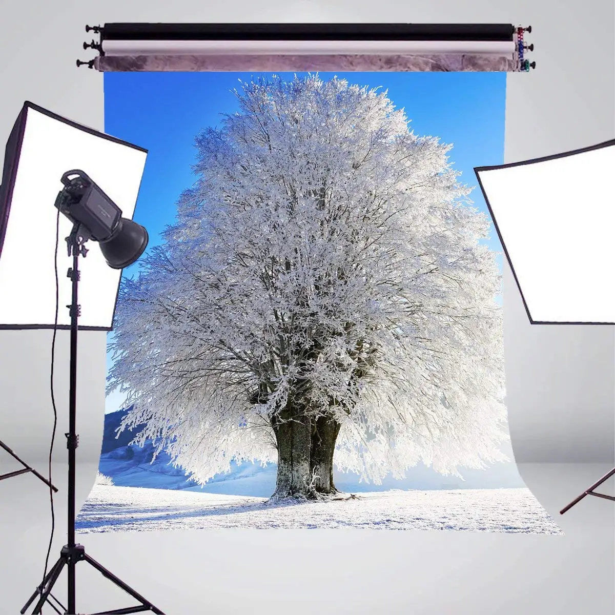 Фон для фотосъемки с изображением идиллического пейзажа зимней стены 150x220 см |