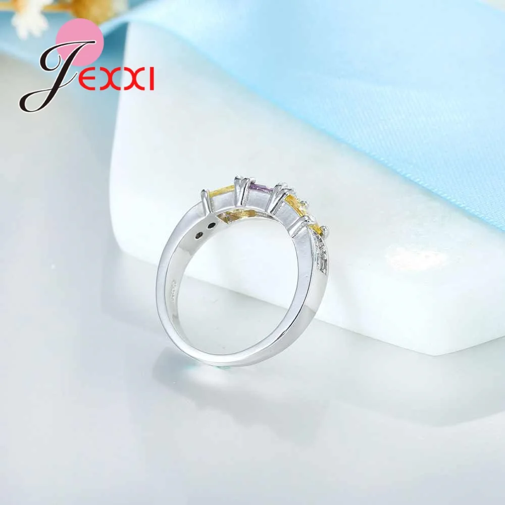 Классические кольца Eternity Band для свадьбы помолвки 925 пробы серебряные фиолетовые