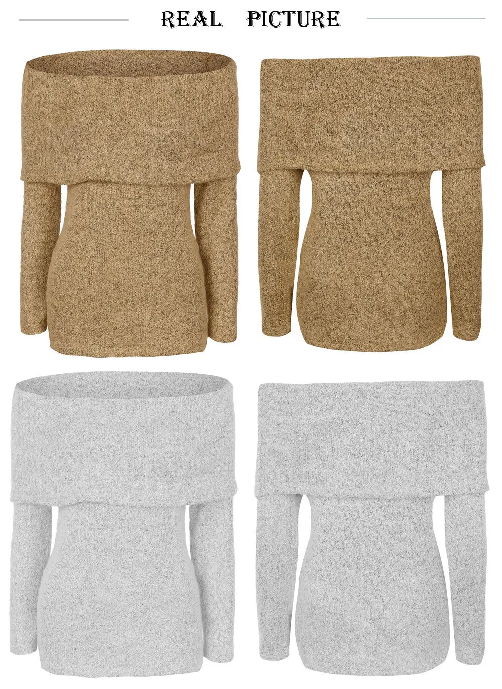 Long Sleeve Knitted Top Women Fashion Off Shoulder Sweater Casual 2019 Autumn Winter Sweaters | Женская одежда