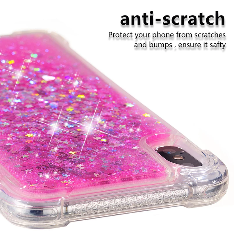 Bling Dynamic Liquid Quicksand Case For iPhone X XS Max XR Soft TPU Glitter Cover 6 6s 7 8 Plus Star Fundas |
