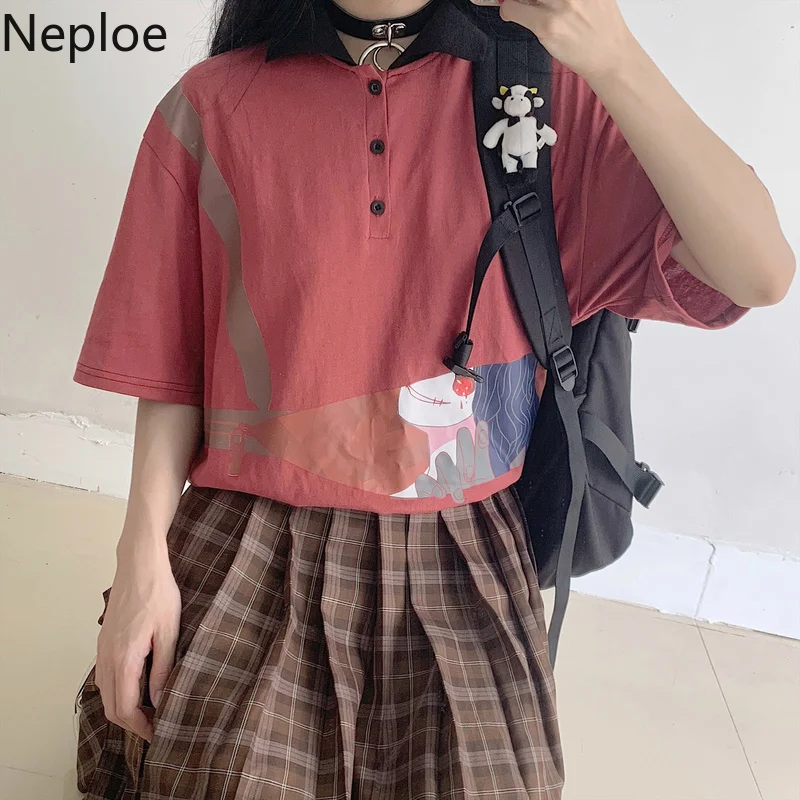 Neploe Goth свободные футболки готика Харадзюку мода уличная Лето 2019 японский принт