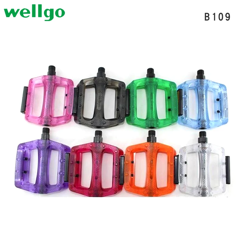 Полупрозрачная цветная железная педаль Wellgo MTP B109 велосипедная нескользящая