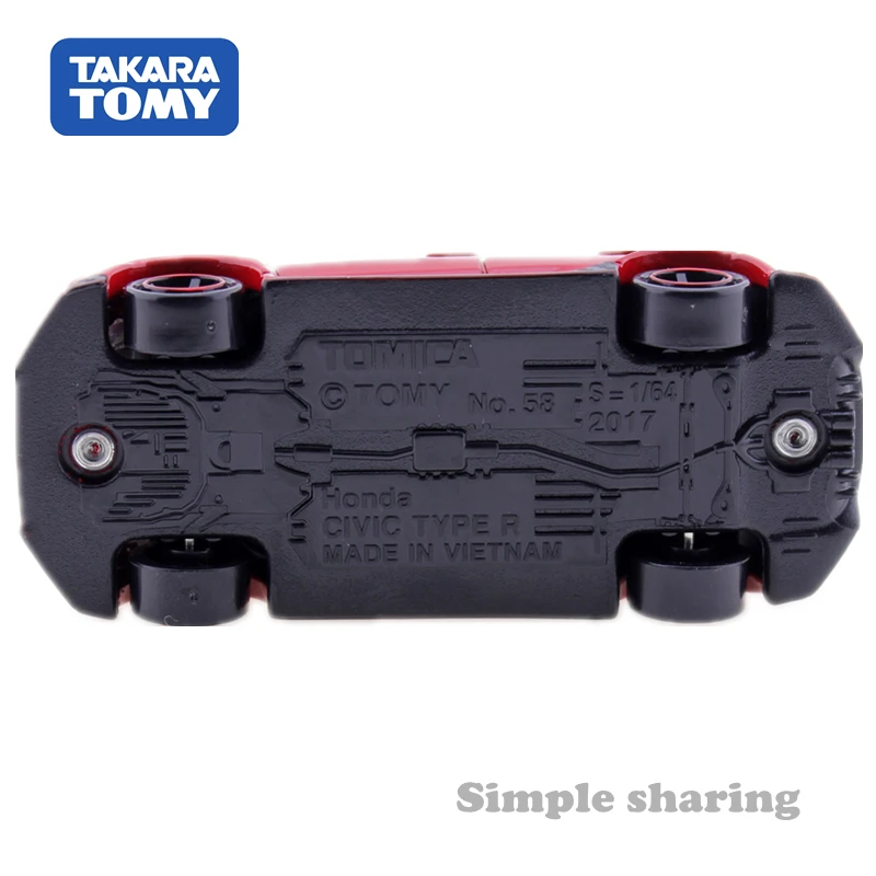 Takara TOMY Tomica № 58 Honda Civic Тип R 1:64 литый под давлением миниатюрный набор моделей