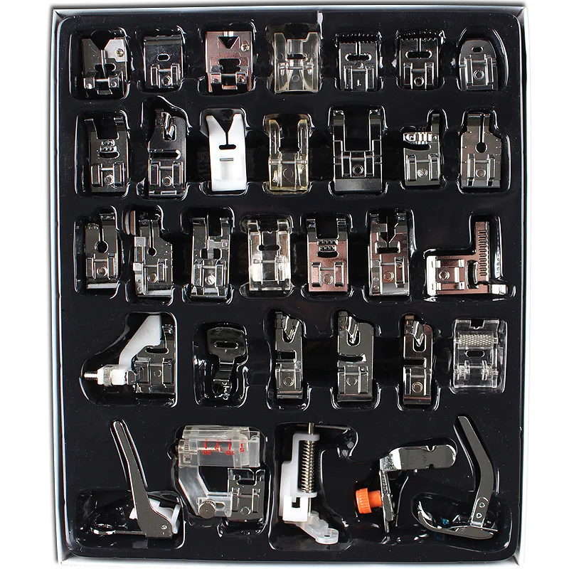 

Home Sewing Parts 32 Piece Presser Foot Sew Accessories Press Feet For Brother Singer Toyota Domestic Sewing Machine