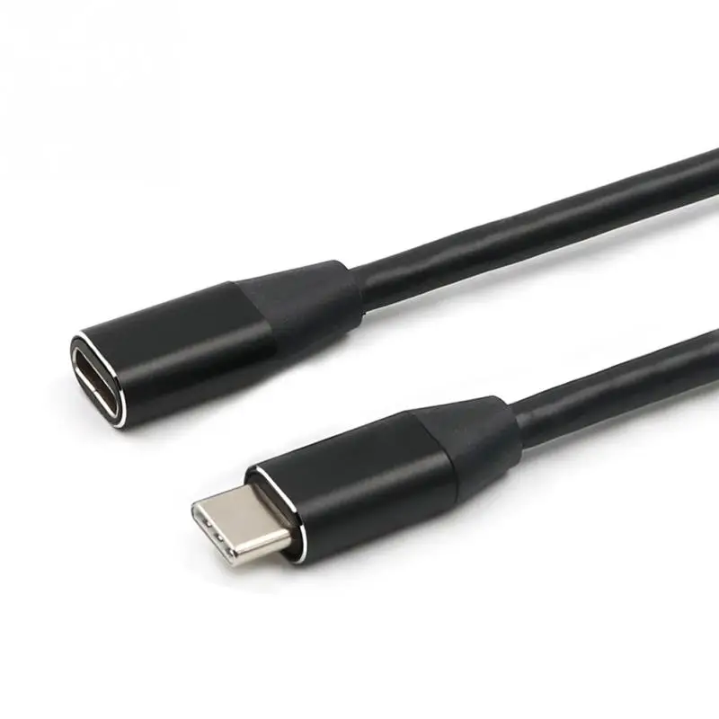 Black Новинка, USB 3,1 type C, кабель-удлинитель для мужчин и женщин, удлиняющий провод, соединитель для мужчин и женщин, кабель для передачи данных - Цвет: Black