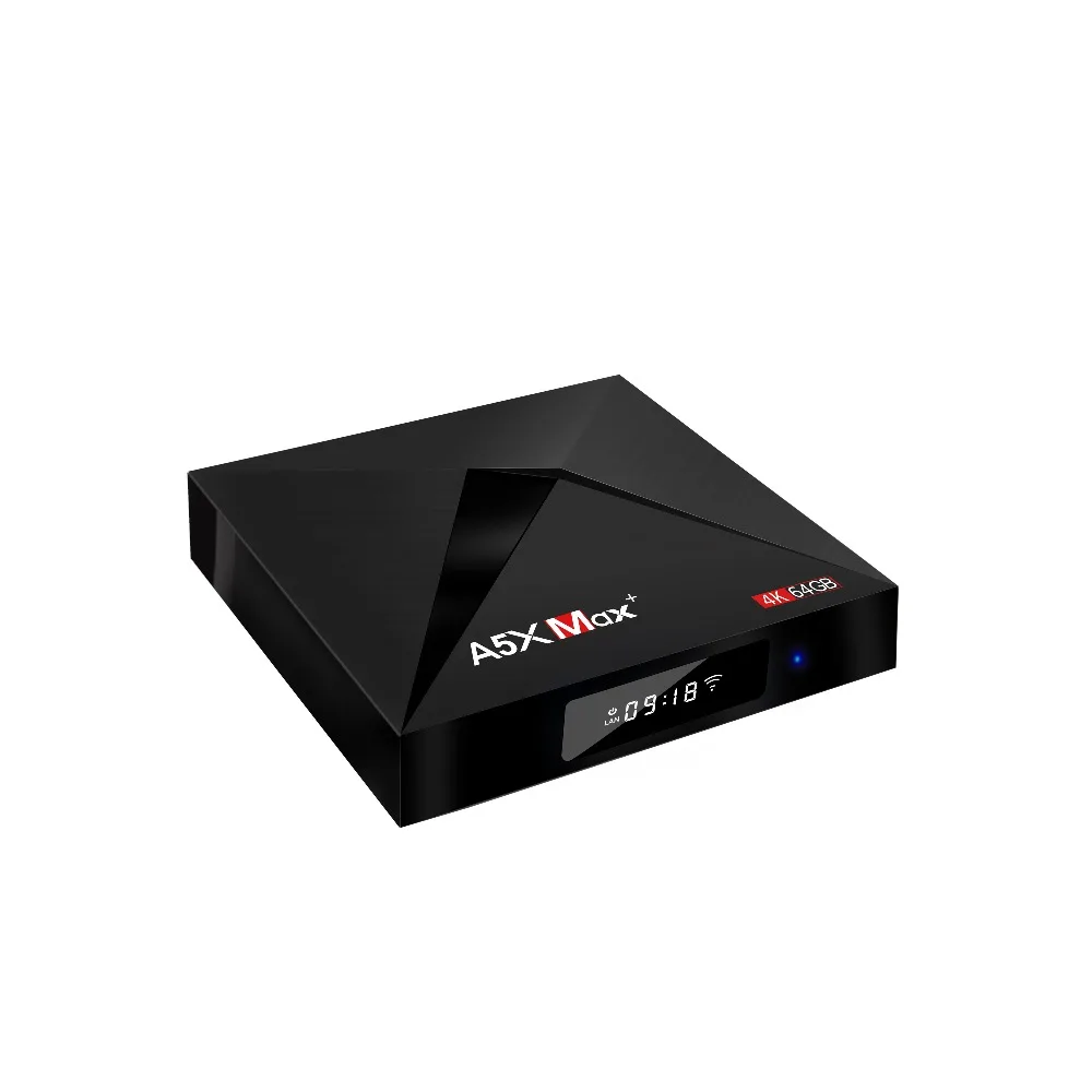 A5X MAX Plus 4 Гб ОЗУ 64 ПЗУ Обновление Android 8 1 ТВ коробка 2018 RK3328 четырехъядерный USB 3 0 2 4G/5G